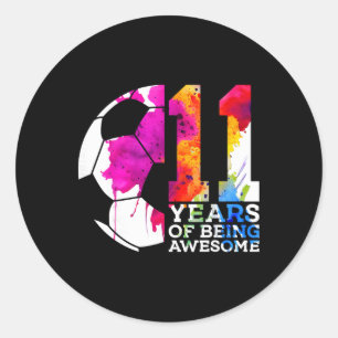 Pegatina Redonda 11 Años De Ser Increíble Fútbol Cumpleaños 11