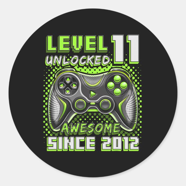Pegatina Redonda 11 Impresionante videojuego 2012 desbloqueado 11º  (Anverso)
