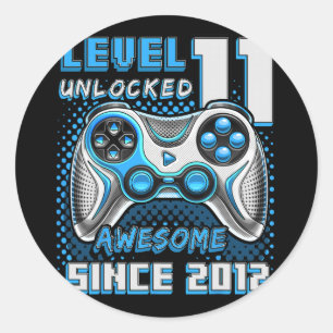 Pegatina Redonda 11 Impresionante videojuego 2012 desbloqueado 11º 