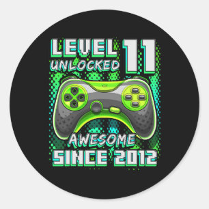 Pegatina Redonda 11 Impresionante videojuego 2012 desbloqueado 11º 