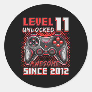 Pegatina Redonda 11 Impresionante videojuego 2012 desbloqueado 11º 