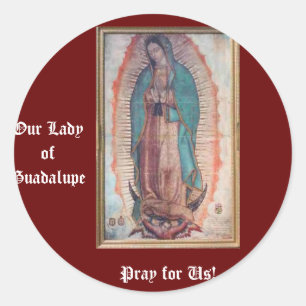 Pegatina Redonda 12 de diciembre Nuestra Señora de Guadalupe