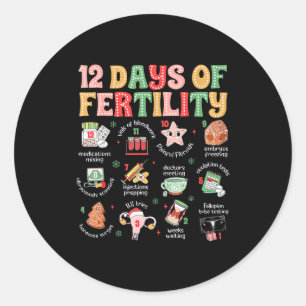Pegatina Redonda 12 Días De Fertilidad Enfermera De Fecundación In 