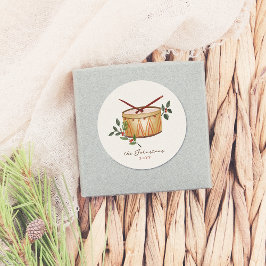 Pegatina Redonda 12 Días De Tambor De Navidades