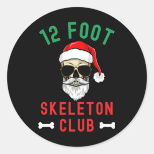 Pegatina Redonda 12 Foot Skeleton Club Giant Skelly Halloween