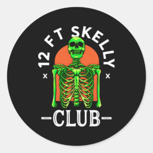 Pegatina Redonda 12Ft Skelly Club Halloween 12 Foot Skeleton Apprec