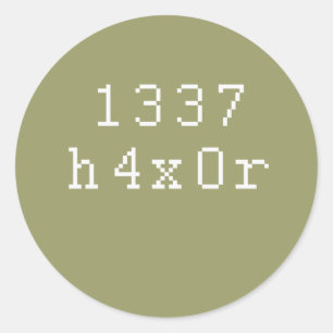 Pegatina Redonda 1337 h4ck3r