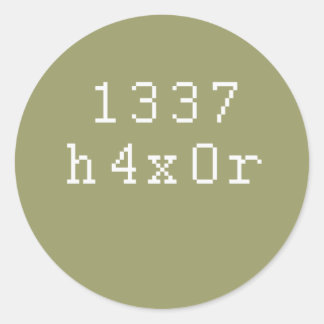 Pegatina Redonda 1337 h4ck3r