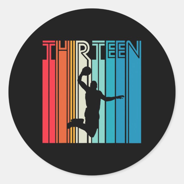Pegatina Redonda 13.º regalo de cumpleaños de Bysketbyll Lover 13 a (Anverso)