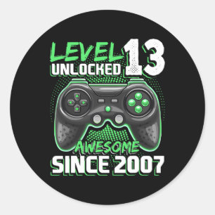 Pegatina Redonda 13 Desbloqueados Impresionantes Videojuegos 2007 1