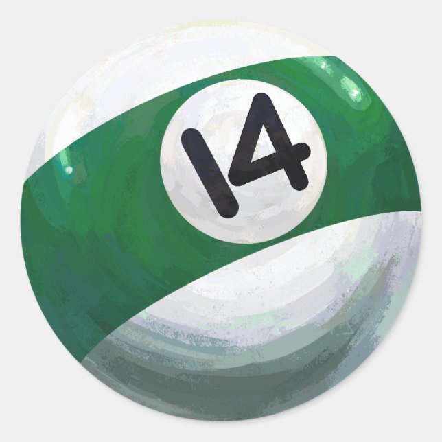 Pegatina Redonda 14 Ball (Anverso)