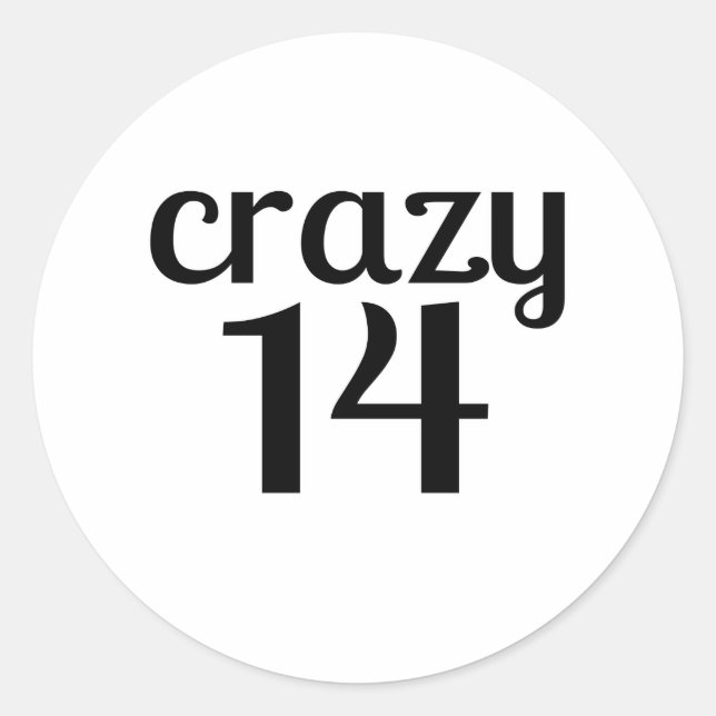 Pegatina Redonda 14 diseños locos del cumpleaños (Anverso)