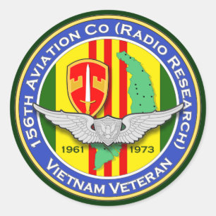 Pegatina Redonda 156o Avn Co RR 2b - ASA Vietnam