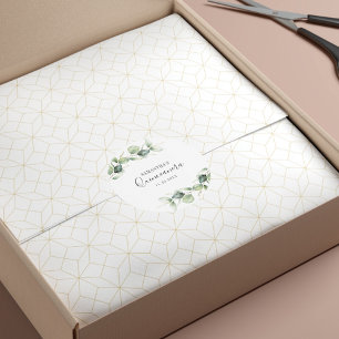 Pegatina Redonda 15.º cumpleaños Eucalyptus Greenery Quinceanera