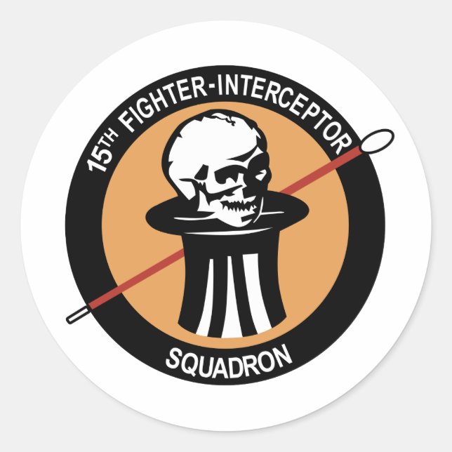 Pegatina Redonda 15.º Escuadrón Interceptor (Anverso)