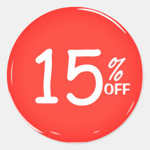 Pegatina Redonda 15% 15% de descuento
