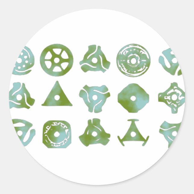 Pegatina Redonda 15 45 adaptadores de registro o inserciones (Anverso)