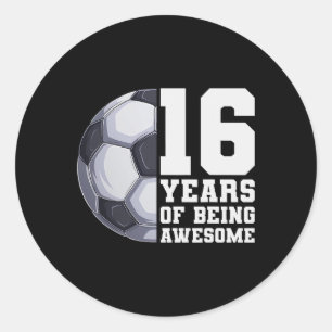 Pegatina Redonda 16 Años De Ser Chicos Asombrosos Fútbol 16 Cumplea