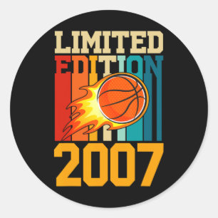 Pegatina Redonda 16th Birthday Basketball Limited Edition 2007 Fun
