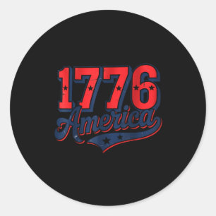 Pegatina Redonda 1776 América patriótico vintage 