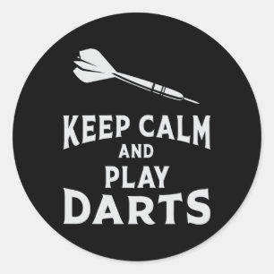 Pegatina Redonda 180 Darts Dart Dartboard Mantén la calma la idea d