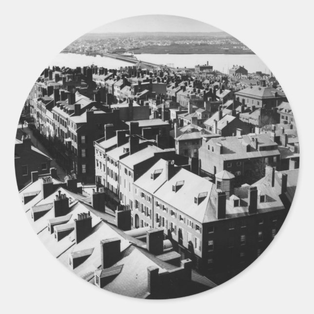 Pegatina Redonda 1859: La ciudad de Boston, Massachusetts (Anverso)
