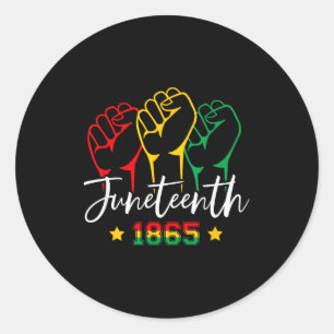Pegatina Redonda 1865 juneteenth celebra la libertad afroamericana
