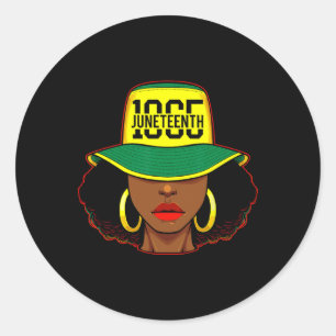 Pegatina Redonda 1865 Melanin Orgullo africano a