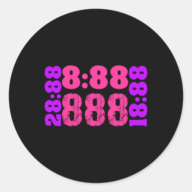 Pegatina Redonda 1888..888 Números de ángel 888 (Anverso)