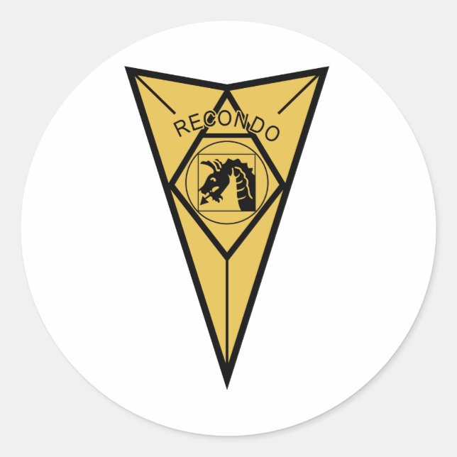 Pegatina Redonda 18.ª RECONDO Aerotransportada Insignia (Anverso)