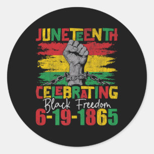 Pegatina Redonda 18 de junio celebrando la libertad negra en África