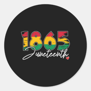 Pegatina Redonda 18 de junio celebró Black Freedom 1865 Heart Hist