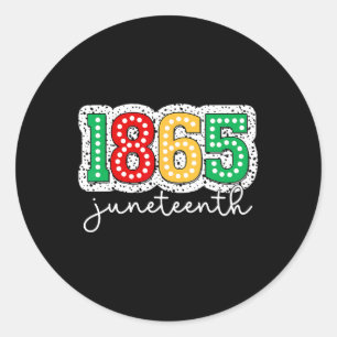 Pegatina Redonda 18 de junio de 1865 1999 Día de la Libertad Negro