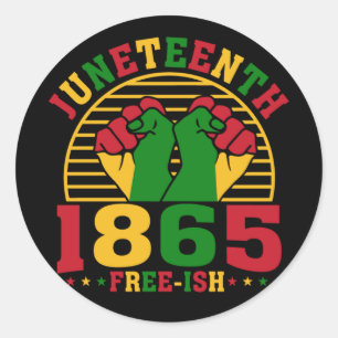 Pegatina Redonda 18 de junio de 1865 África-Norteamericana libre