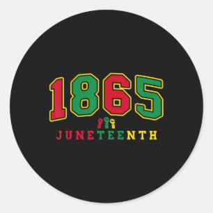Pegatina Redonda 18 de junio de 1865: Afroamericano celebra junio