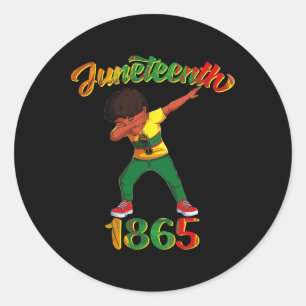 Pegatina Redonda 18 de junio de 1865 Dab Black Boy Brown Skin Afro