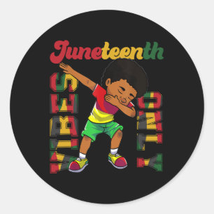 Pegatina Redonda 18 de junio de 1865 Dabbing sólo vibes de negro af