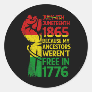 Pegatina Redonda 18 de junio de 1865: Melanín patriótico africano n