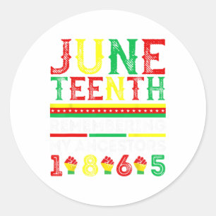 Pegatina Redonda 18 De Junio De 1865 Recordando A Mis Ancestros Jun