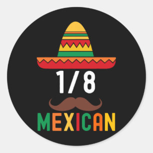 Pegatina Redonda 18 Dolor de Cinco de Mayo Sombrero