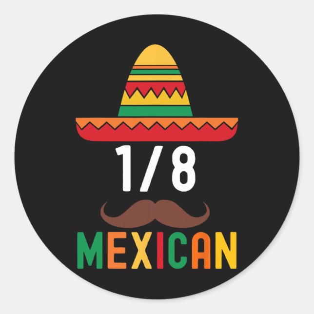 Pegatina Redonda 18 Dolor de Cinco de Mayo Sombrero (Anverso)