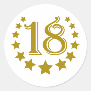 Pegatina Redonda 18 stars-Birthday.png