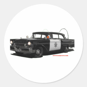 Pegatina Redonda 1957-mercurio-monterey-carretera-patrulla-coche