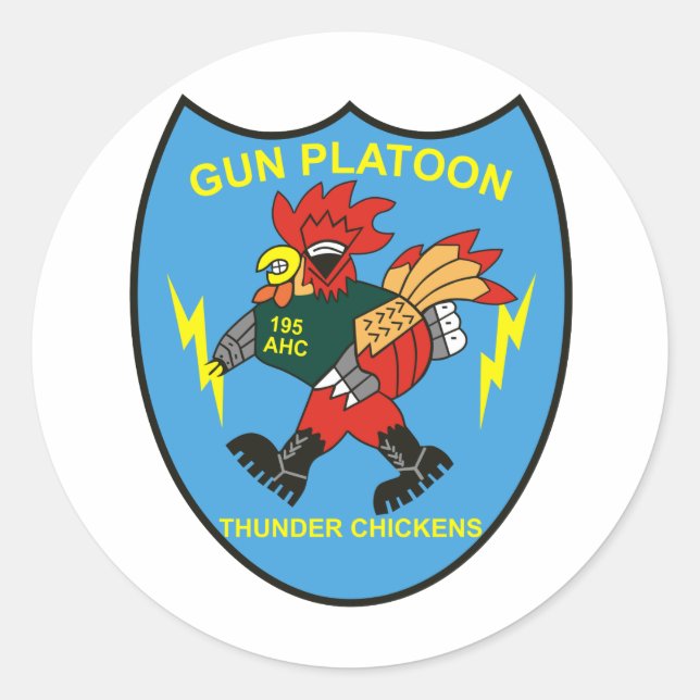 Pegatina Redonda 195.º helicóptero de asalto Co (Anverso)