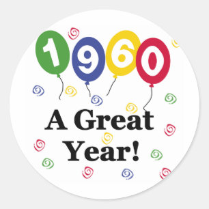 Pegatina Redonda 1960 Un Gran Cumpleaños De Año