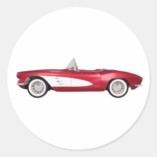 Pegatina Redonda 1961 Corvette C1: Candy Apple Finish: