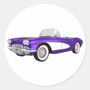 Pegatina Redonda 1961 Corvette C1: Purple Finish: