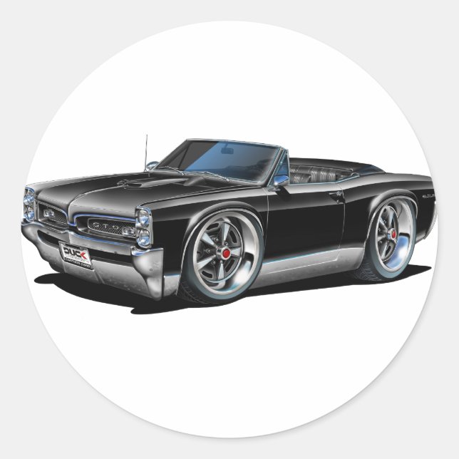 Pegatina Redonda 1966/67 GTO negro convertible (Anverso)