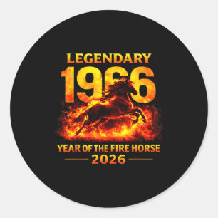 Pegatina Redonda 1966 Año Del Caballo De Fuego Cumpleaños 60 Chino 