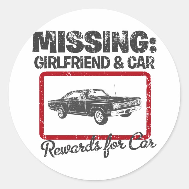 Pegatina Redonda 1969 Plymouth Road Runner (Anverso)